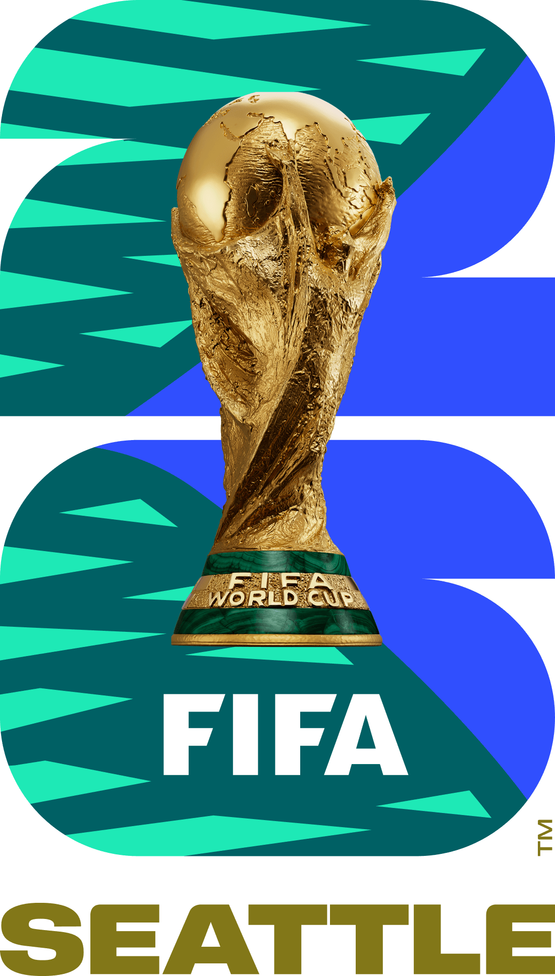 FIFA World Cup 26 Seattle official logo with trophy